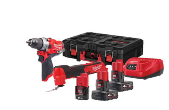 POWERPACK MILWAUKEE BERBEQUIM M12 FPD+MULTIFERRAMENTA M12 FMT=M12FPPAX-423P