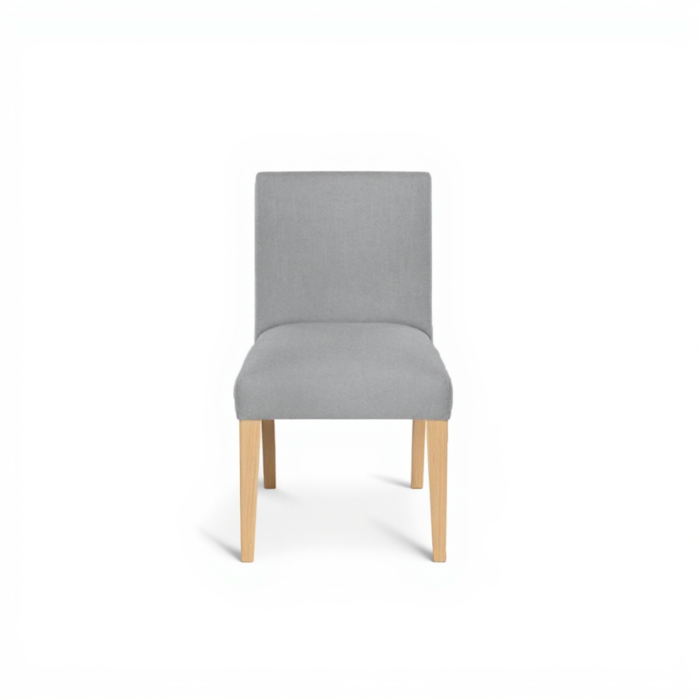 Altair Chair by HDL – upholstered chair in Velvet – Fog with solid ash legs in a natural finish. Handcrafted in Portugal for hospitality and contract interiors.