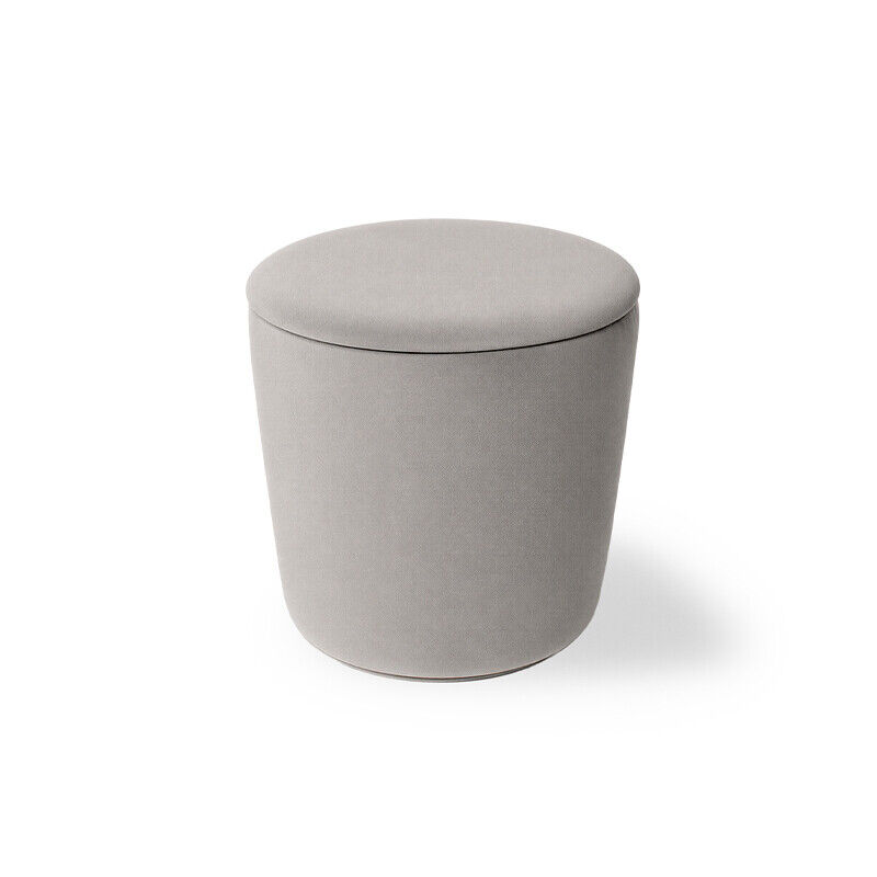 Void Stool by HDL – round upholstered stool in Velvet fabric with stitched panel detailing. Handcrafted in Portugal for hospitality and contract interiors.