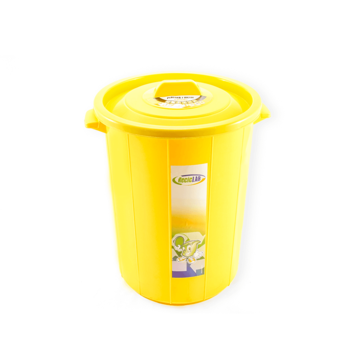 BALDE 45L AMARELO C/TAMPA