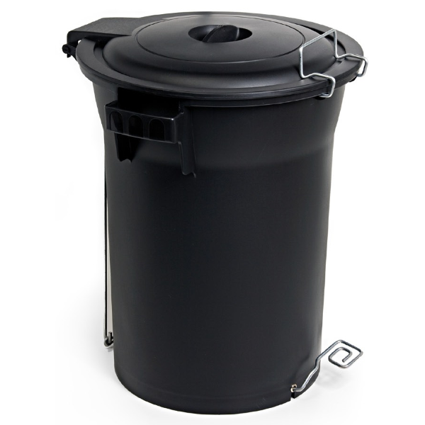 BALDE 52L CINZA C/PEDAL E C/TAMPA PRETA