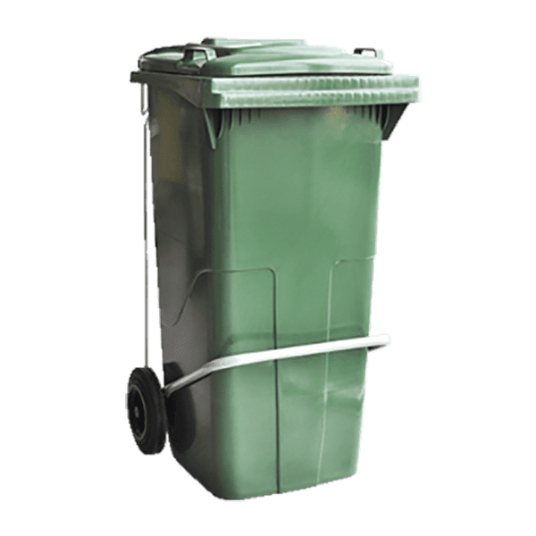 CONTENTOR 120L PC C/RODAS E PEDAL VERDE