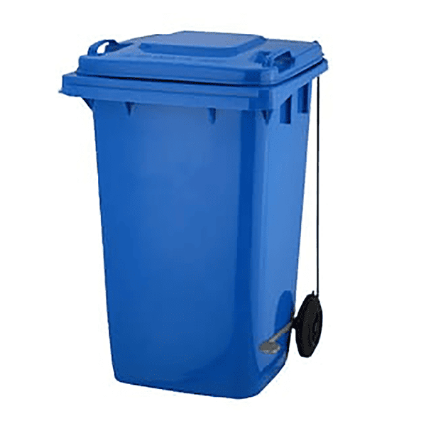 CONTENTOR 240L PC C/RODAS E PEDAL AZUL