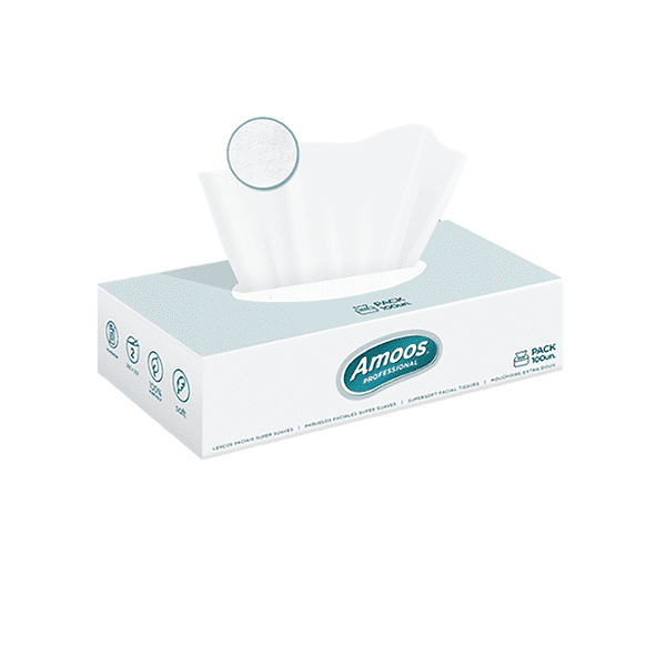 LENÇOS FACIAIS AMOOS PROFESSIONAL 2F 20,5x10,4cm (100F)