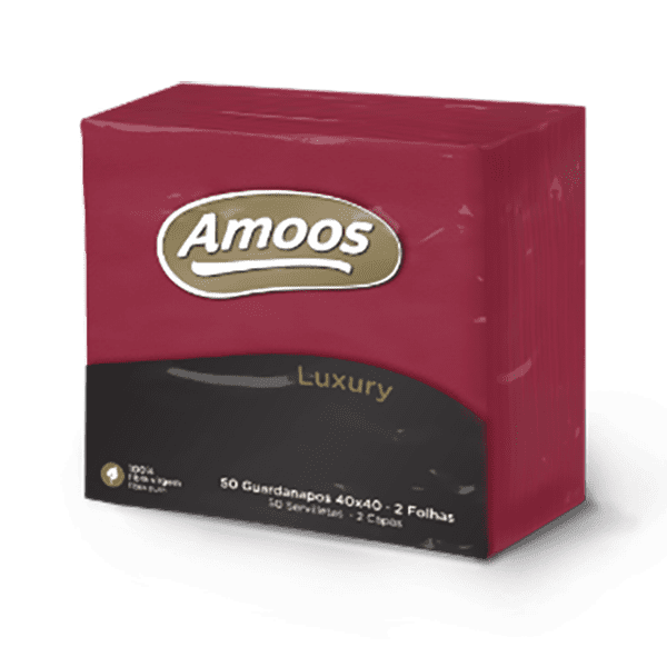 GUARDANAPO 40x40 2F AMOOS BORDEAUX (24x50F)