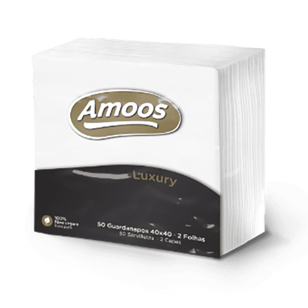 GUARDANAPO 40x40 2F AMOOS LUXURY BRANCO (24p x 50f)