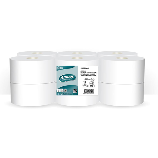 HIGIENICO JUMBO 2F AMOOS PROF. 257S (12r x 90m)