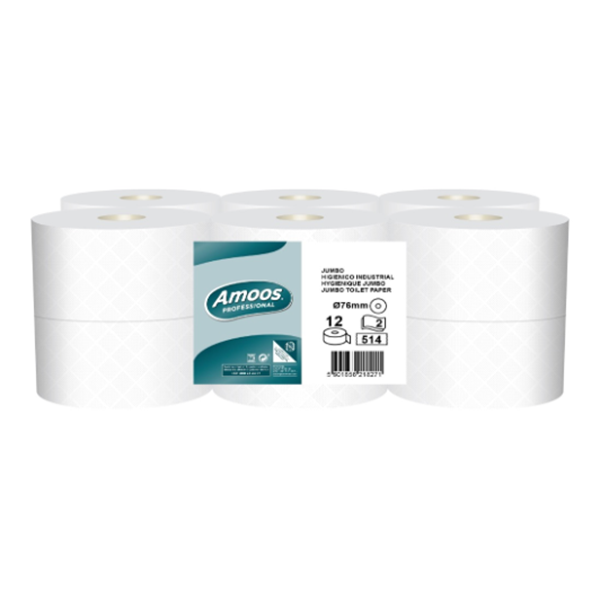 HIGIENICO JUMBO 2F AMOOS PROF. 514S (12r x 180m)