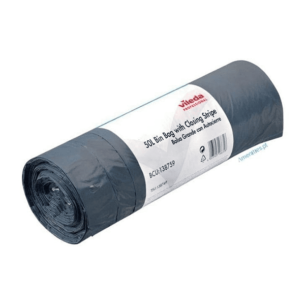 SACOS LIXO ROLO VILEDA VILEDA 50L 70x80 C/FECHO (30s)