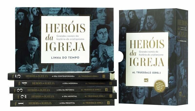 Heróis da igreja: Grandes Nomes da História do Cristianismo – 5 Volumes c/ Caixa