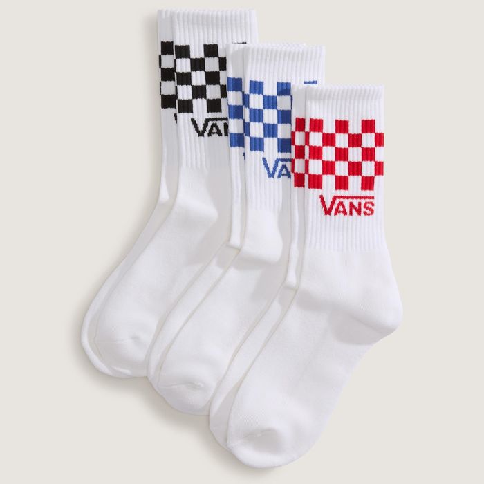 MEIAS VANS CHECKERBOARD CREW (PACK 3)