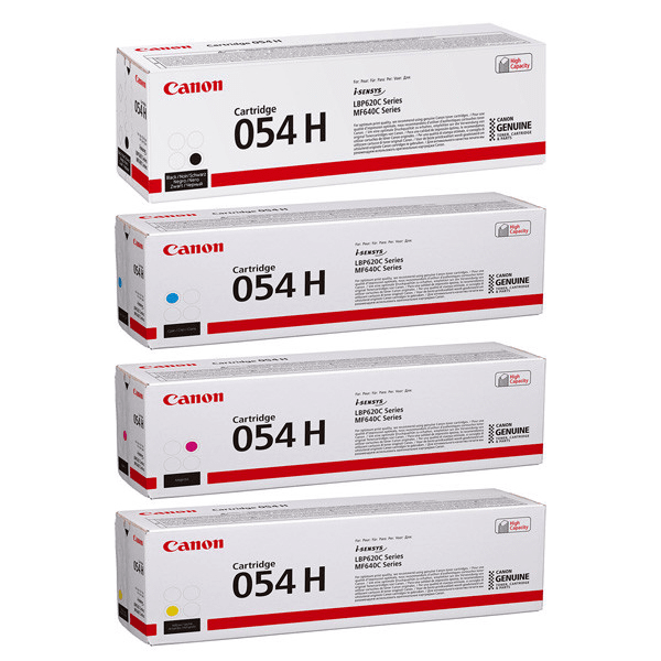 Canon-054H multipack de alta capacidade conjunto completo de 4 cartuchos de toner originais