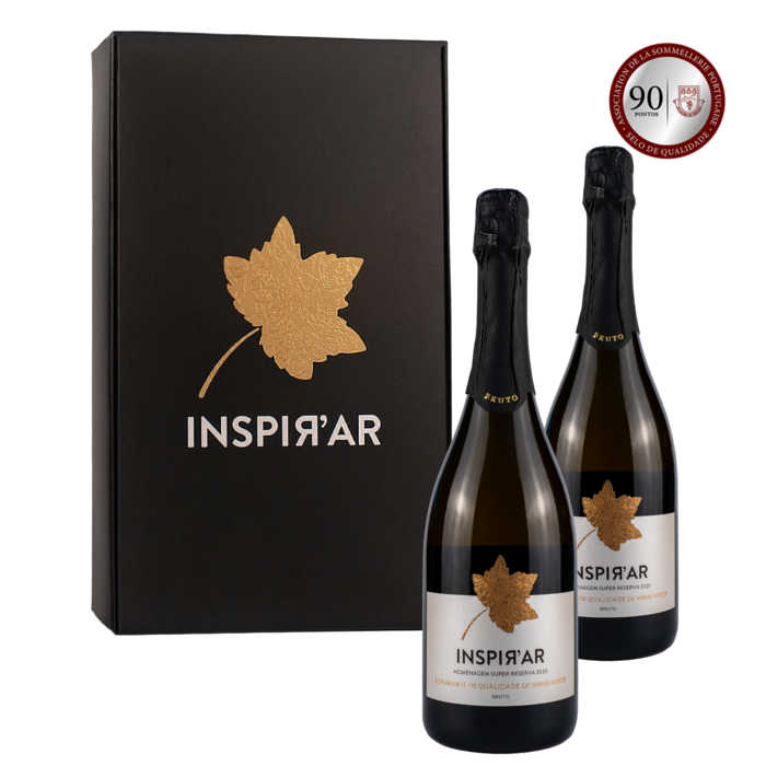 KIT 2 GARRAFAS - HOMENAGEM SUPER RESERVA ESPUMANTE 2020 - VINHO VERDE DOC BRUTO