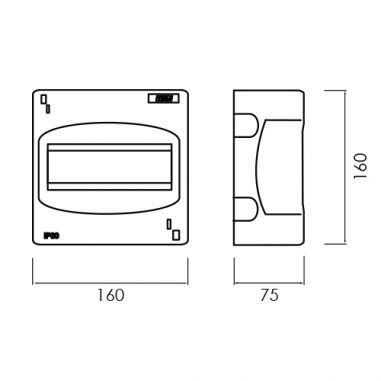 Quadro Saliente Mini 1 Fila 4 Módulos 2008 IP30  TEV2