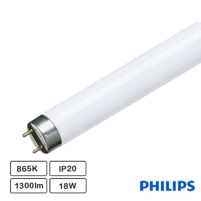 Lâmpada TLD 18W/865 T8 6500K 1300lm G13 Philips