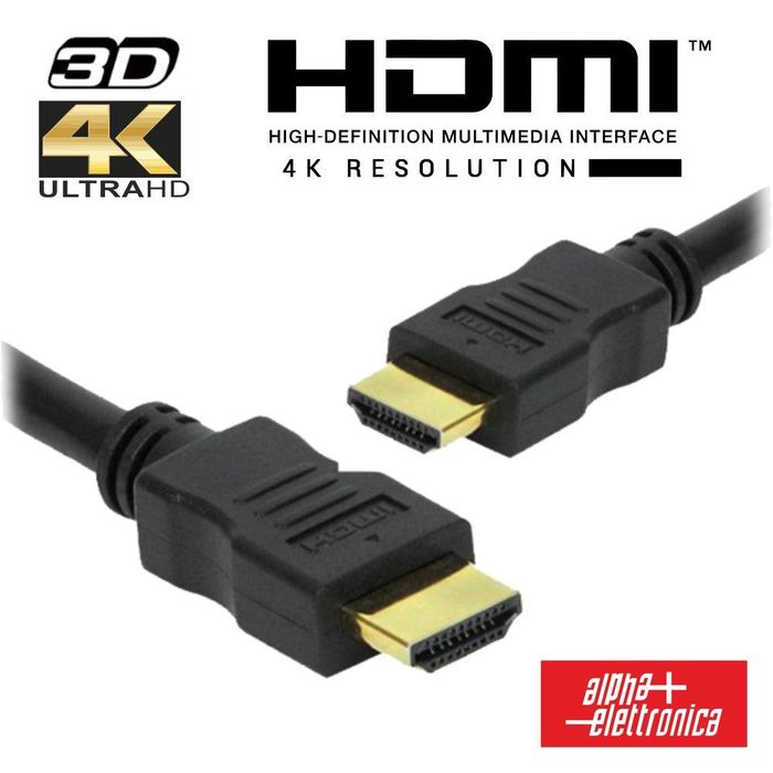 Cabo HDMI Dourado Macho / Macho 2.2 4K Preto 2m ALPHA