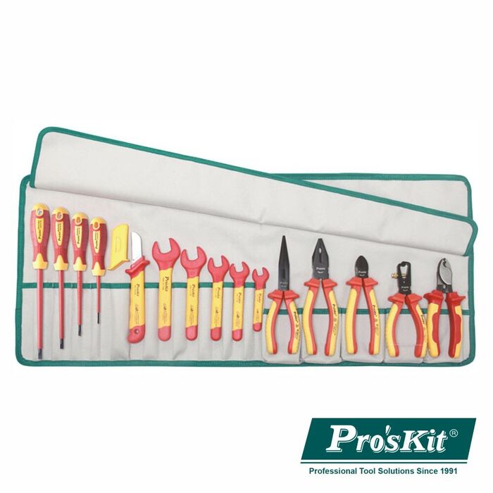 Conjunto de 15 Ferramentas VDE 1000V PROSKIT