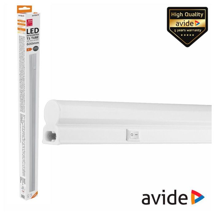 Armadura LED T5 9W 60cm c/Interruptor 4000K 850Lm AVIDE