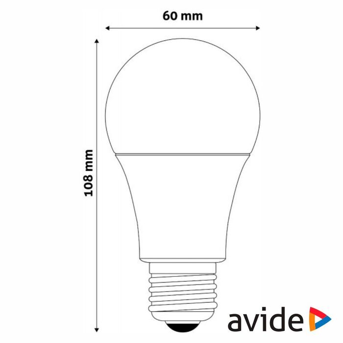 Lâmpada LED E27 G60 10W 4000K 870lm Value Range AVIDE