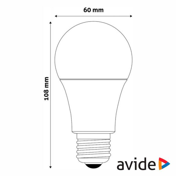 Lâmpada LED E27 G60 10W 3000K 860lm Value Range AVIDE