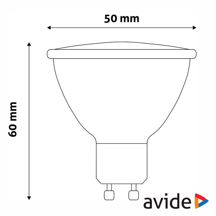 Lâmpada LED GU10 7W 6400K 610lm SPOT Valeu Range AVIDE