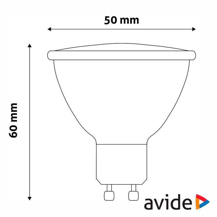 Lâmpada LED GU10 7W 4000K 600lm SPOT Valeu Range AVIDE