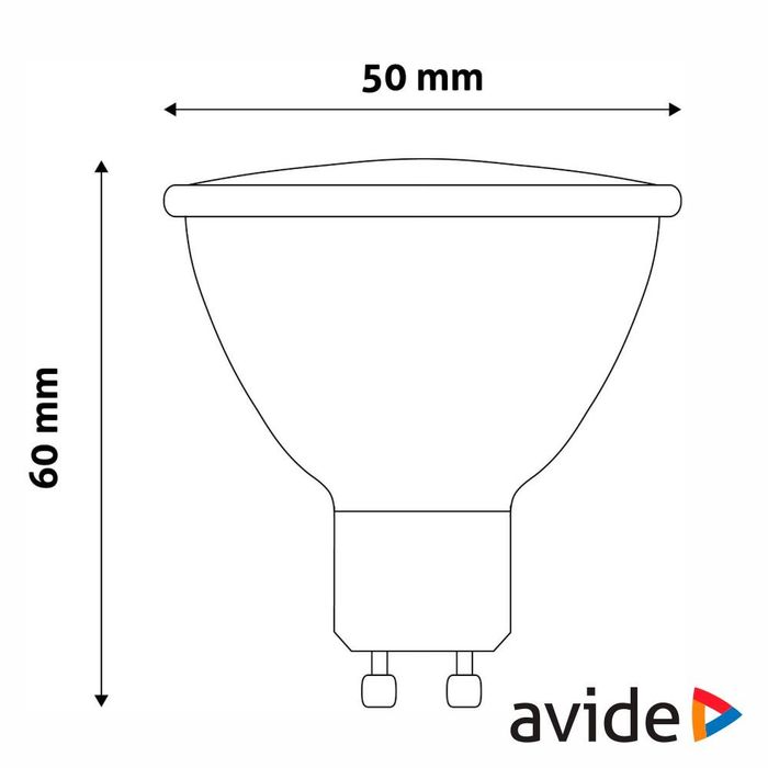 Lâmpada LED GU10 Spot 7W 230V 3000K 590lm AVIDE