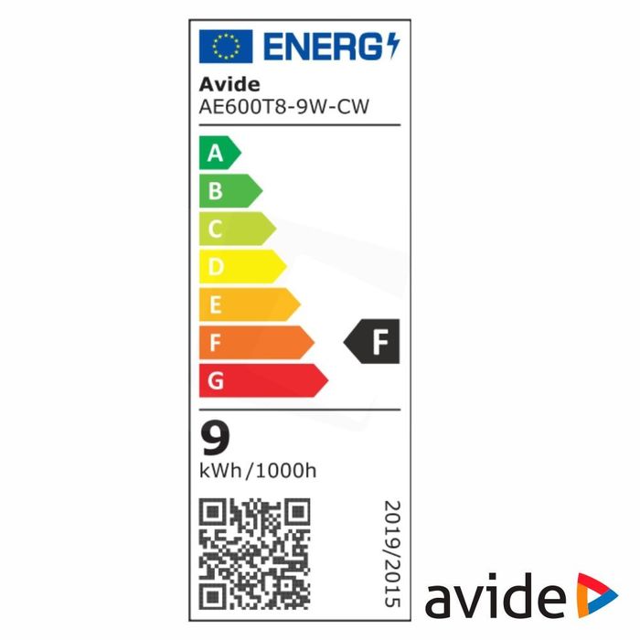 Tubo LED T8 9W 60cm G13 6400k 900lm AVIDE