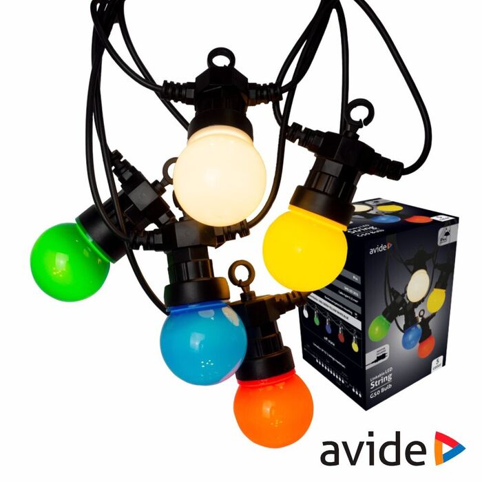 Corrente Iluminação C/Lâmpada RGB 5M AVIDE