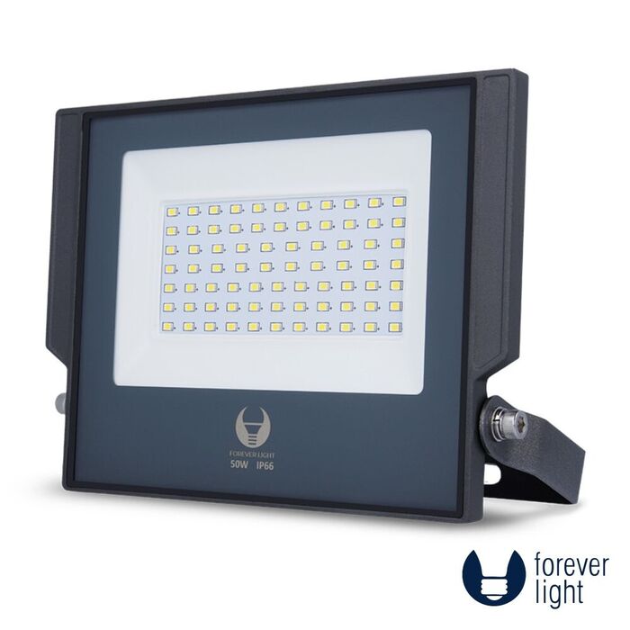 Projetor LED 50W 230V 6000K 5500LM IP65 Preto Forever Light