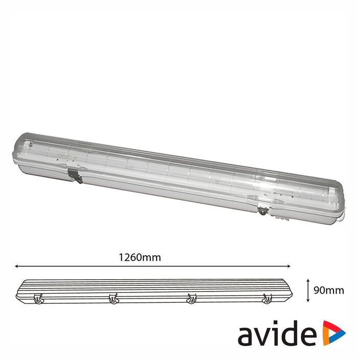 Armadura Estanque T8 p/LED 1x120cm IP65 AVIDE