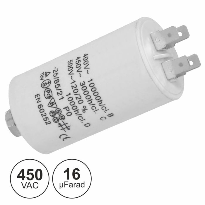 Condensador Arranque 16uF / 450V C/Fios