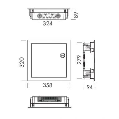 Quadro 14 Mod. INT. IP41 IK07 E112 P.Opaca BR TEV2