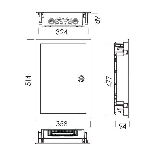 Quadro Embutir 28 Mod 2 Filas IP40 E224 Branco TEV