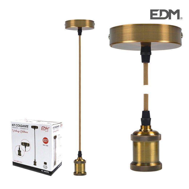 Kit De Suspensão Vintage Dourado 1xE27 EDM