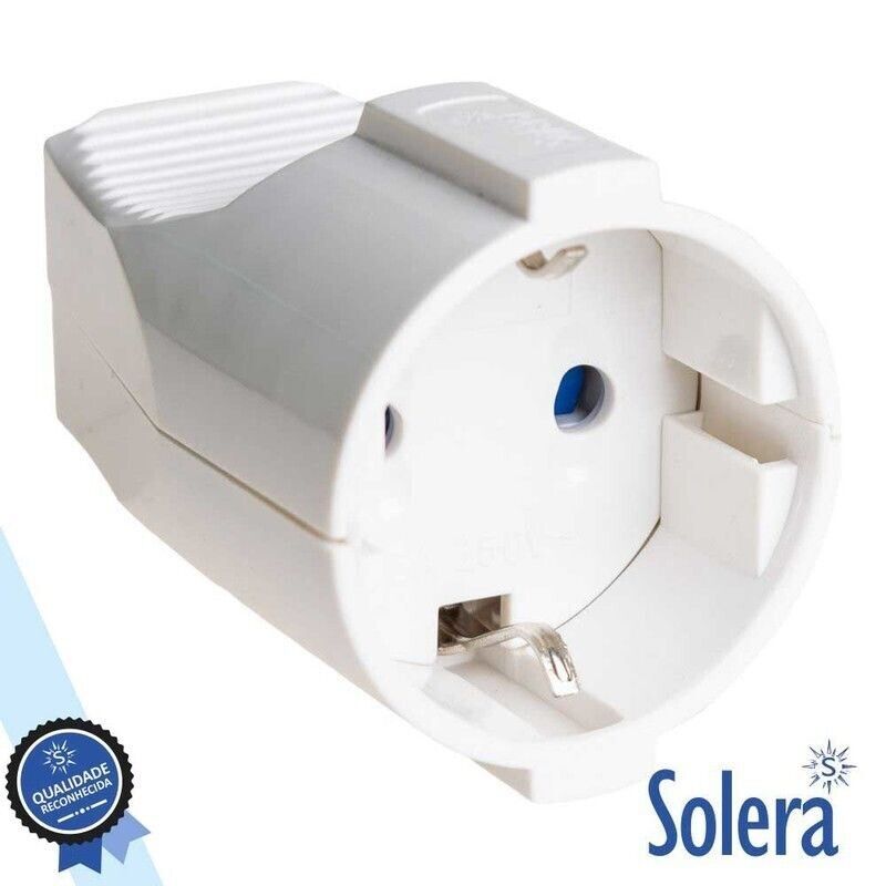 Ficha Fêmea c/terra 220V Branca Solera