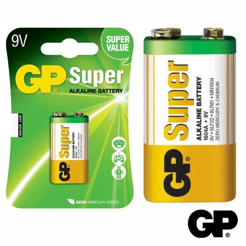 Pilhas Super Alcalina 9V/6LR61 Blister GP