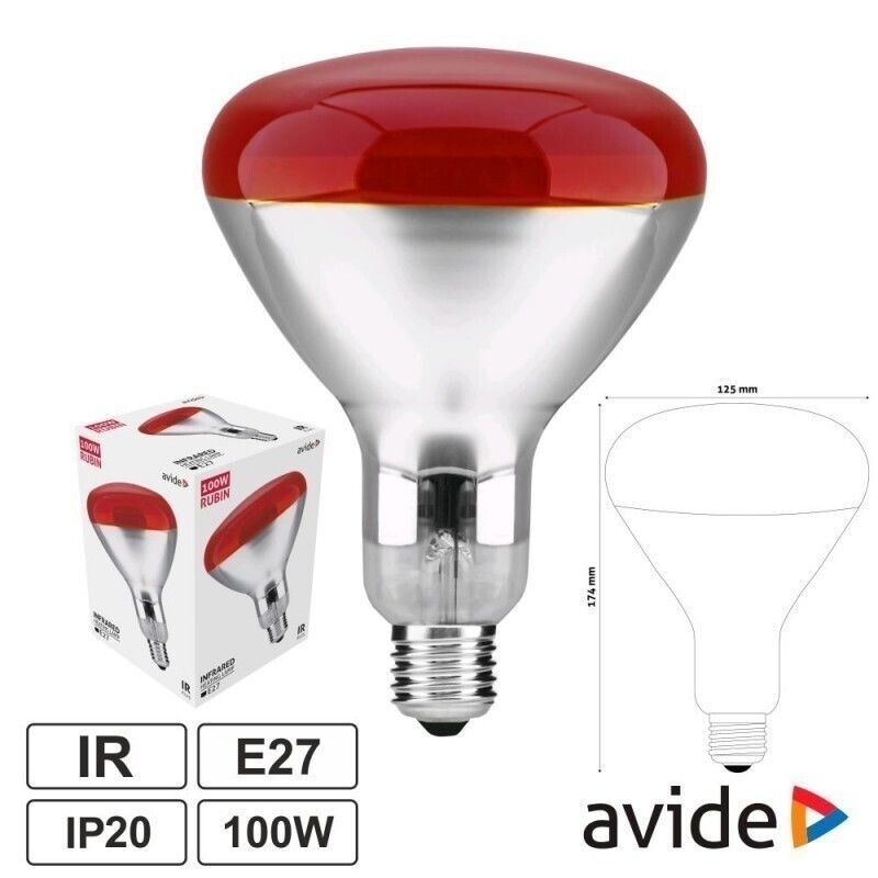 Lâmpada Infravermelho R125 100W Avide