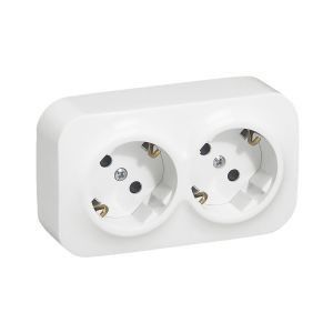 Tomada Dupla 2P+T Schuko 16A Forix Branco Legrand