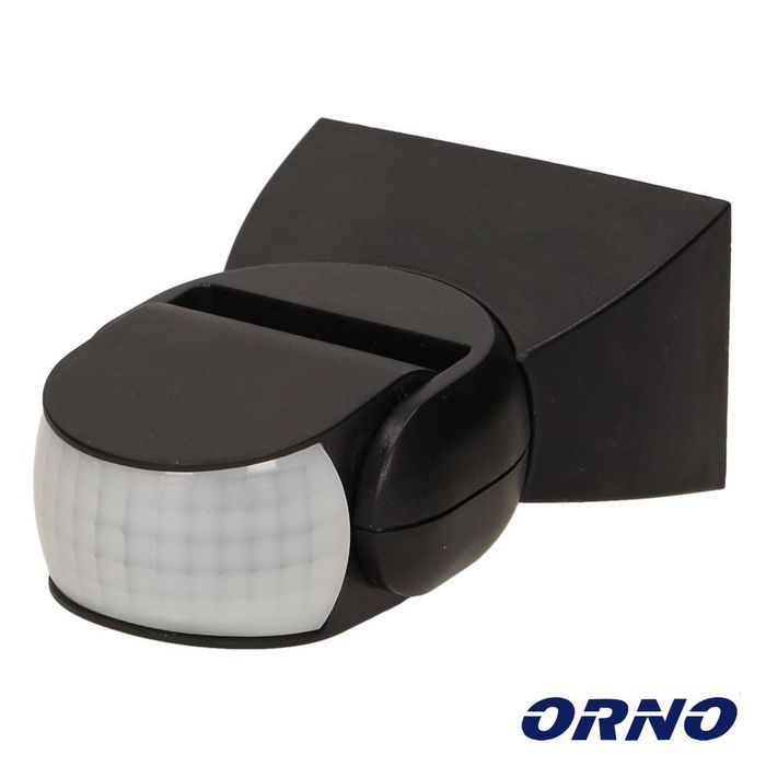 Detetor Movimento PVC Pir 180º IP65 Preto ORNO