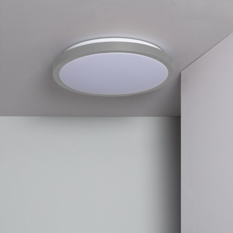 Plafon LED 24W Circular Bari CCT Selecionável Cinza