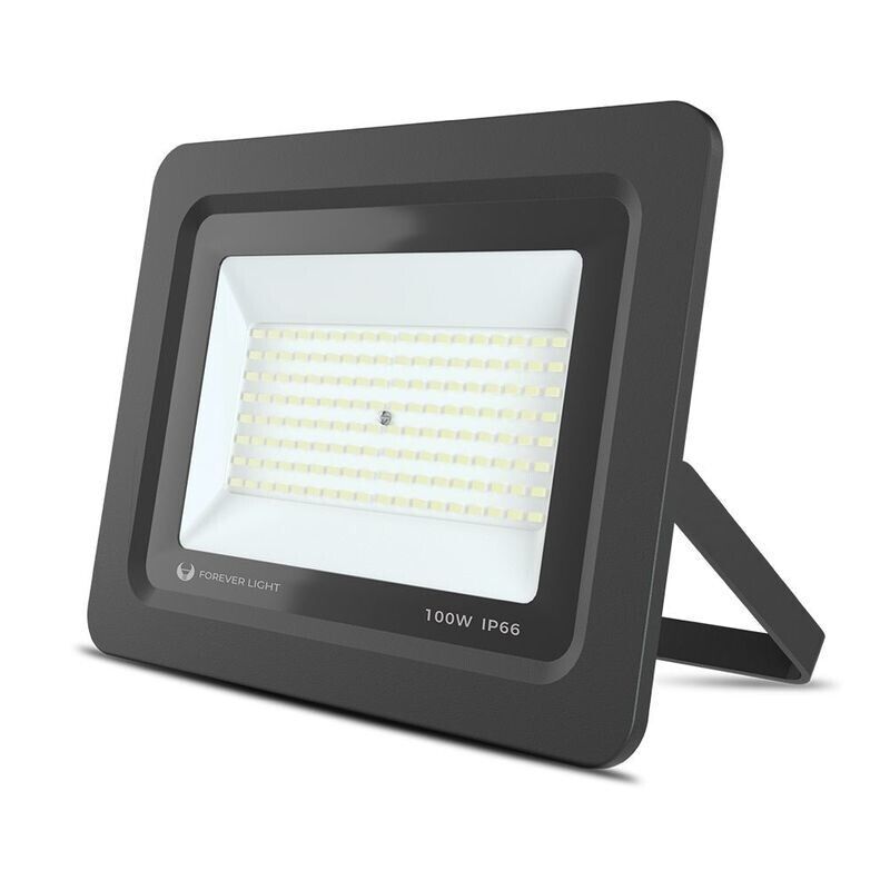 Projetor LED 100W IP66 6000K 8000lm Preto - Forever Light