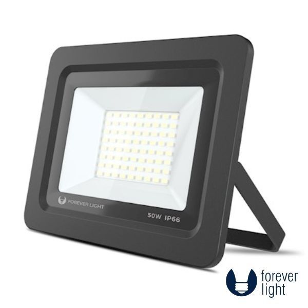 Projetor LED 50W 230V 6000K 4000LM IP65 Preto Forever Light