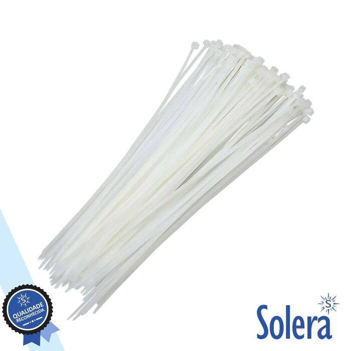 Abraçadeira Fivela de Nylon 7.6x365mm (100un) Branco Solera