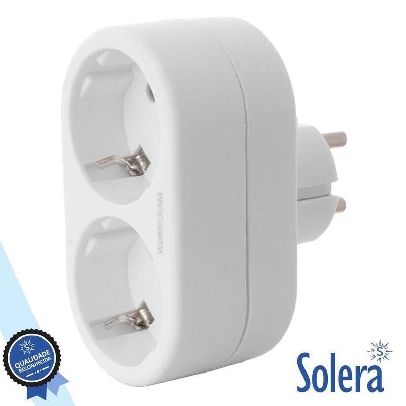 Tomada Elétrica C/ 2 Saídas Branco Solera