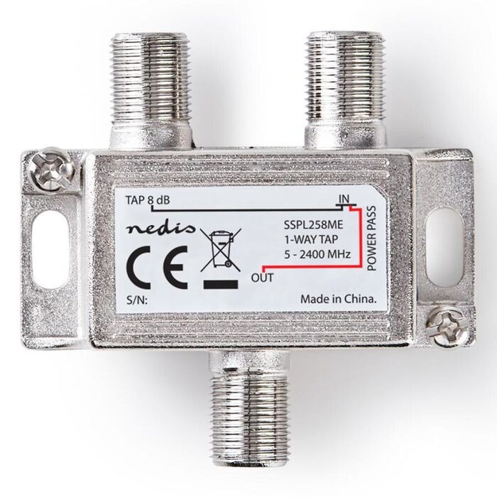 Repartidor Fichas F c/ 2 Vias UHF/Satélite 2400MHz Nedis