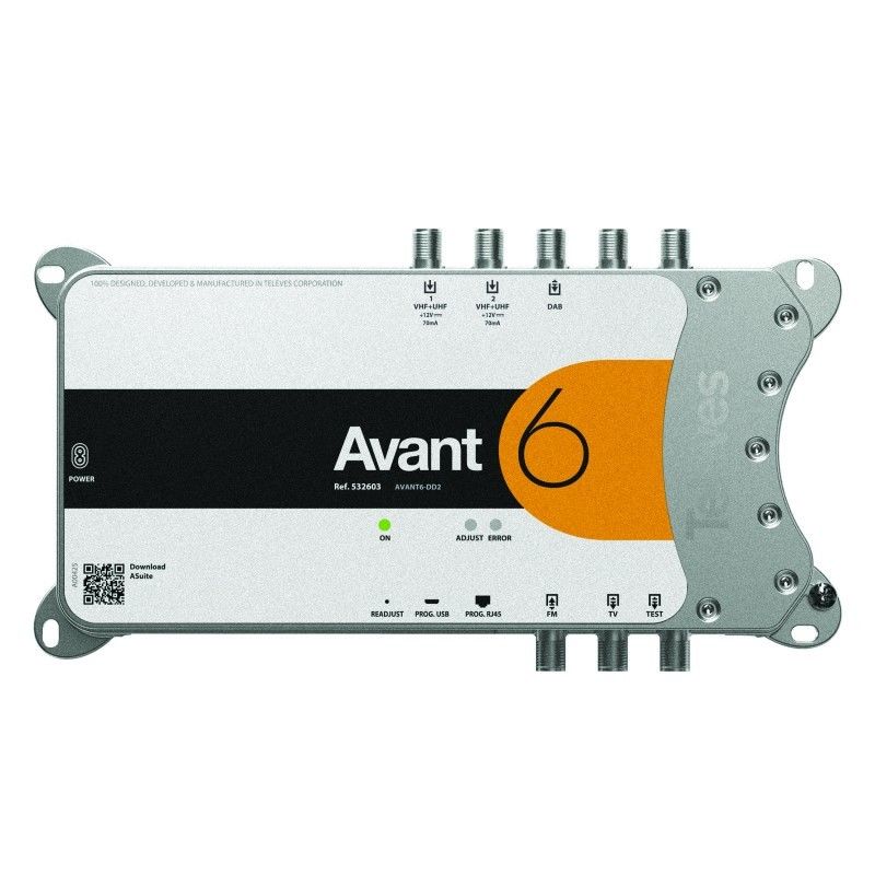 Amplificador AVANT 6 FM-DAB-2x(v/u)20 filtros Televes