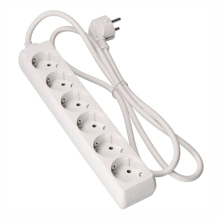 Tomada Elétrica c/6 saídas 1.5mts Branco