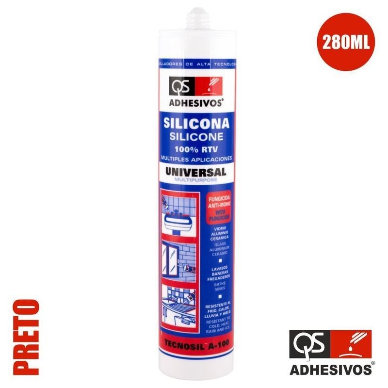 Silicone Acético Universal Preto 2800ML QS