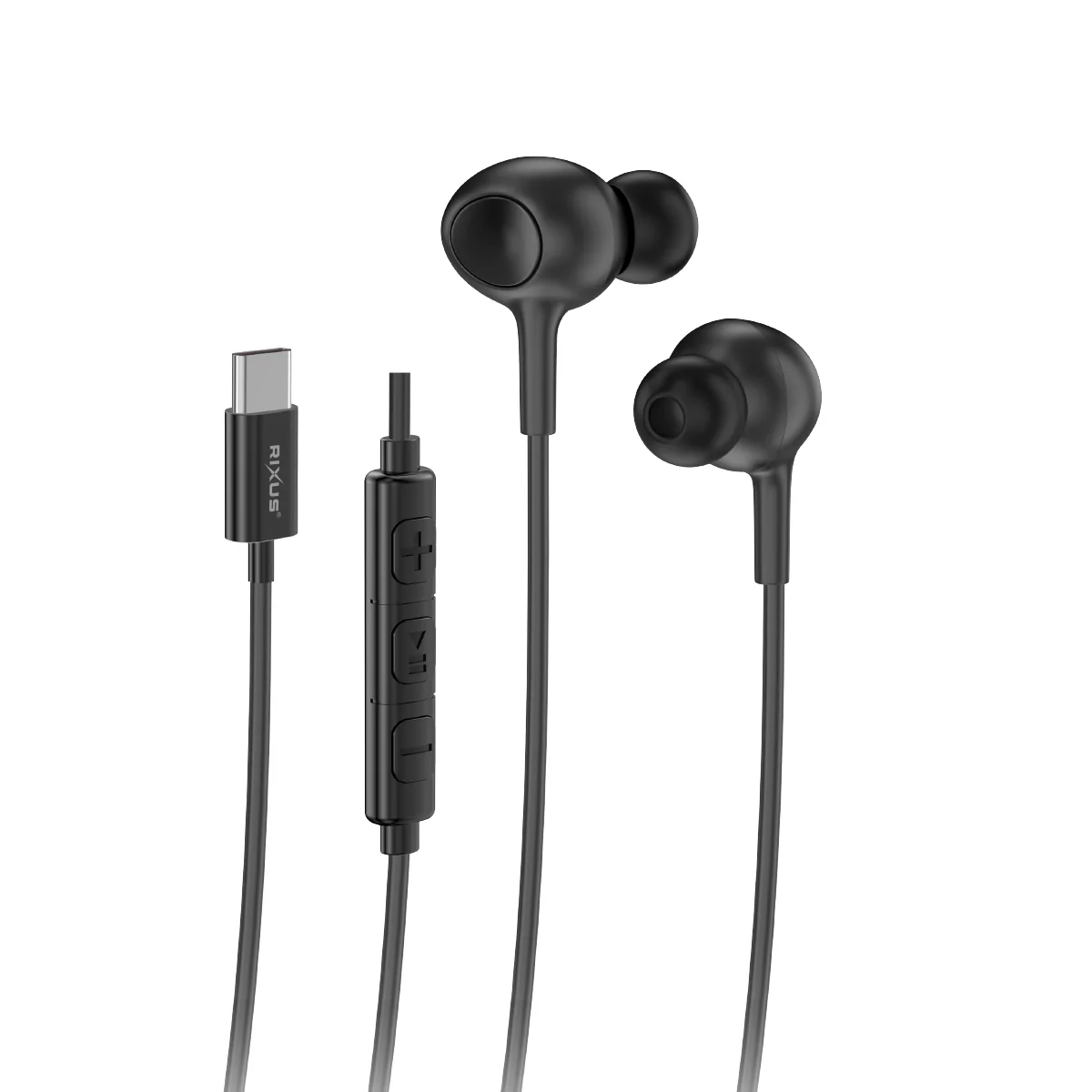 Auricular com fio USB-C Black Rixus RXHD56C